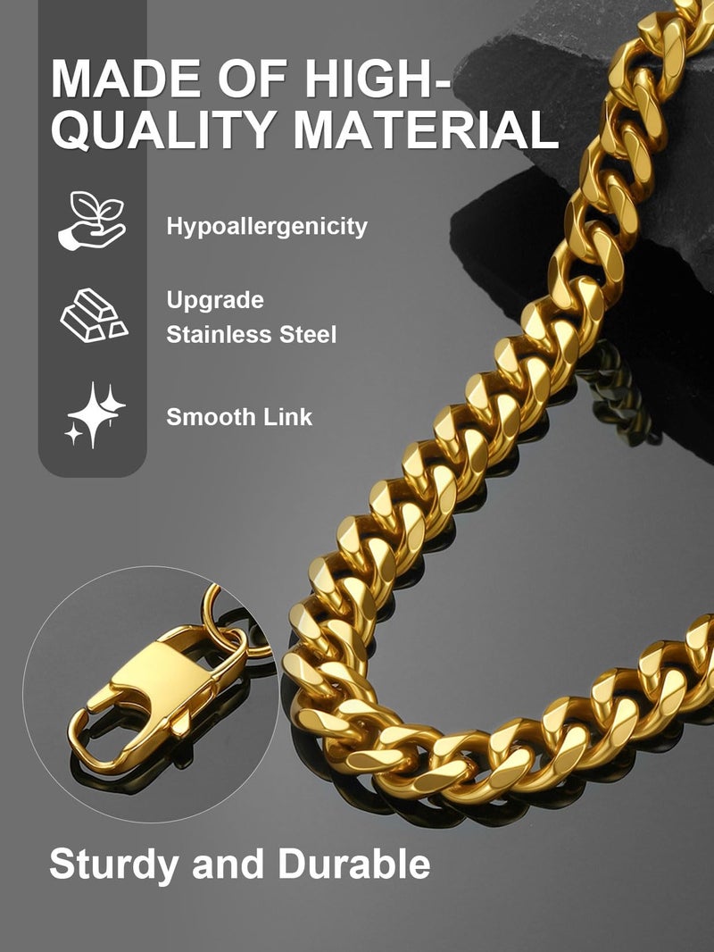 ChainsPro 18K Yellow Gold Filled Fashion Miami Link Chain 12mm 18inch Huge Necklace Golden - Image 4